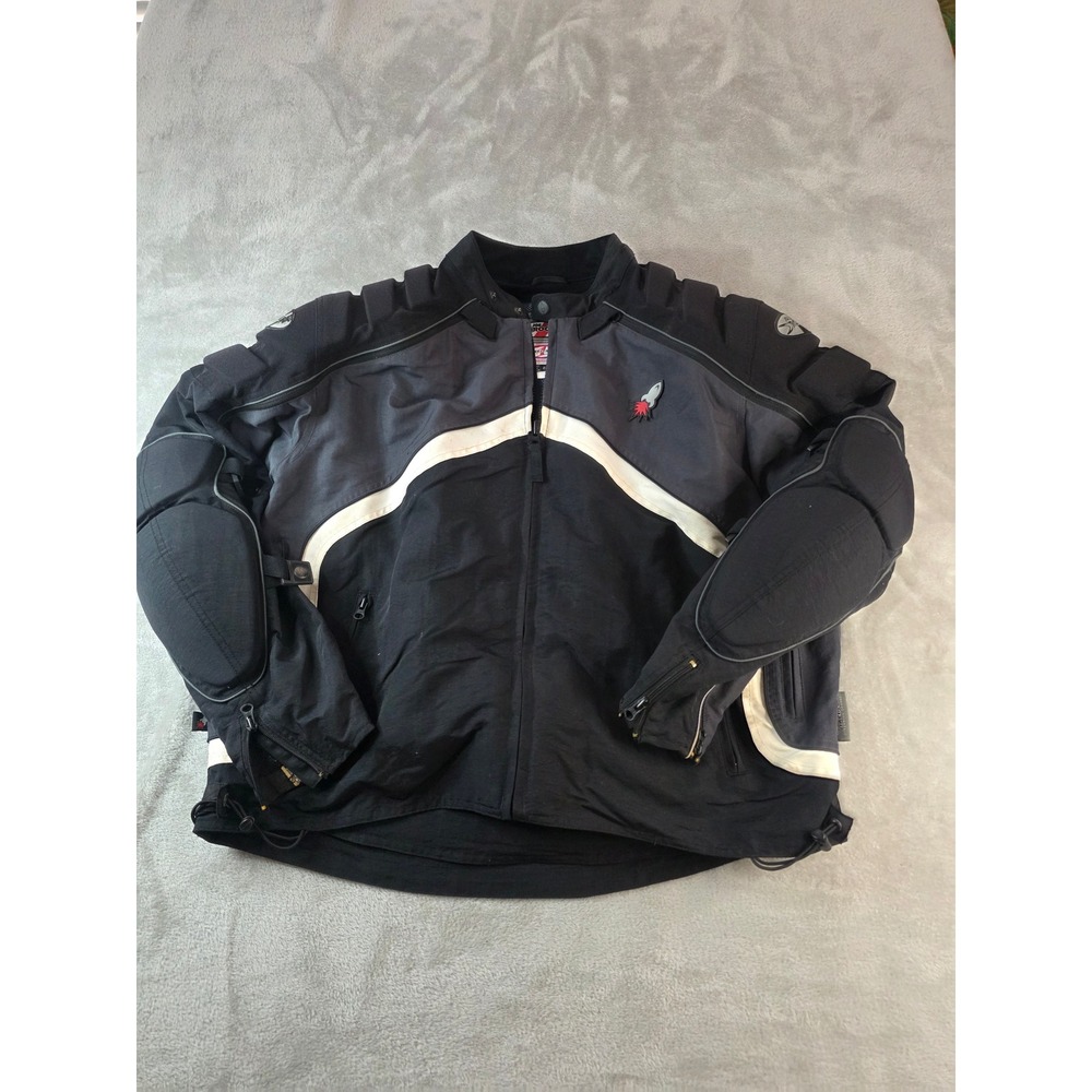 Joe Rocket Motorcycle Jacket Mens 2XL Black Padded Racing Superbike Sport